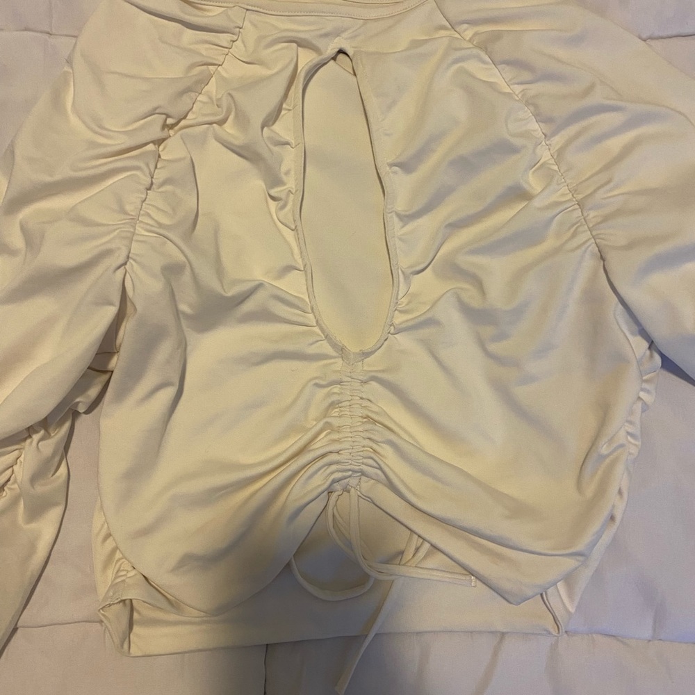 Oh Polly ruched keyhole long sleeve top